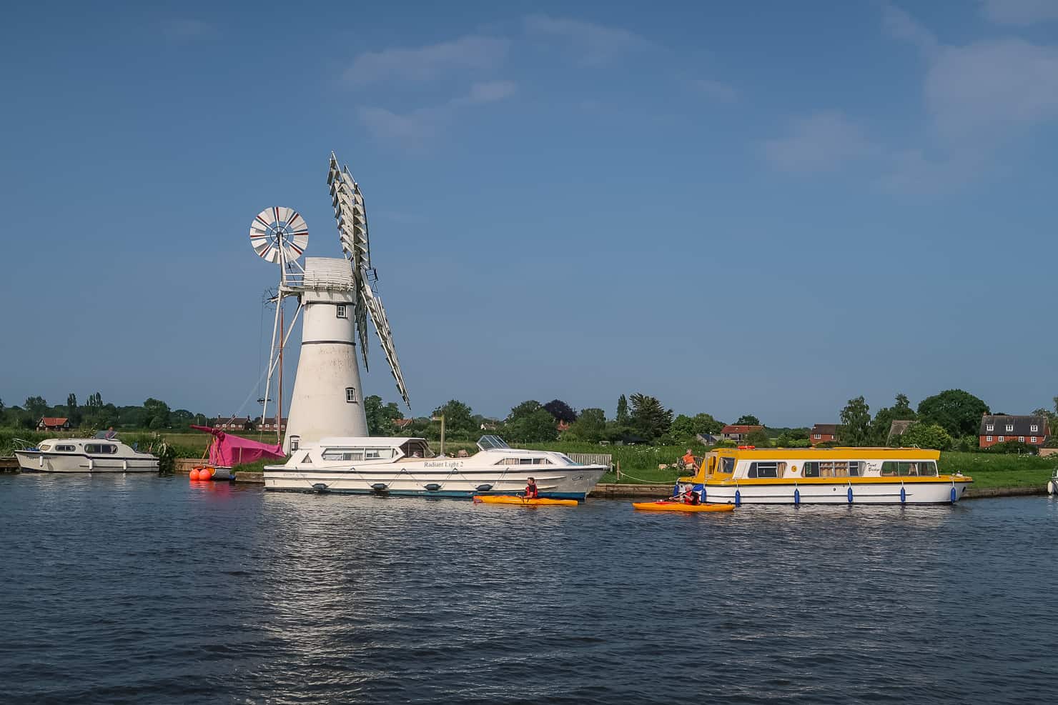 Boats on the Norfolk Broads near Coltishall